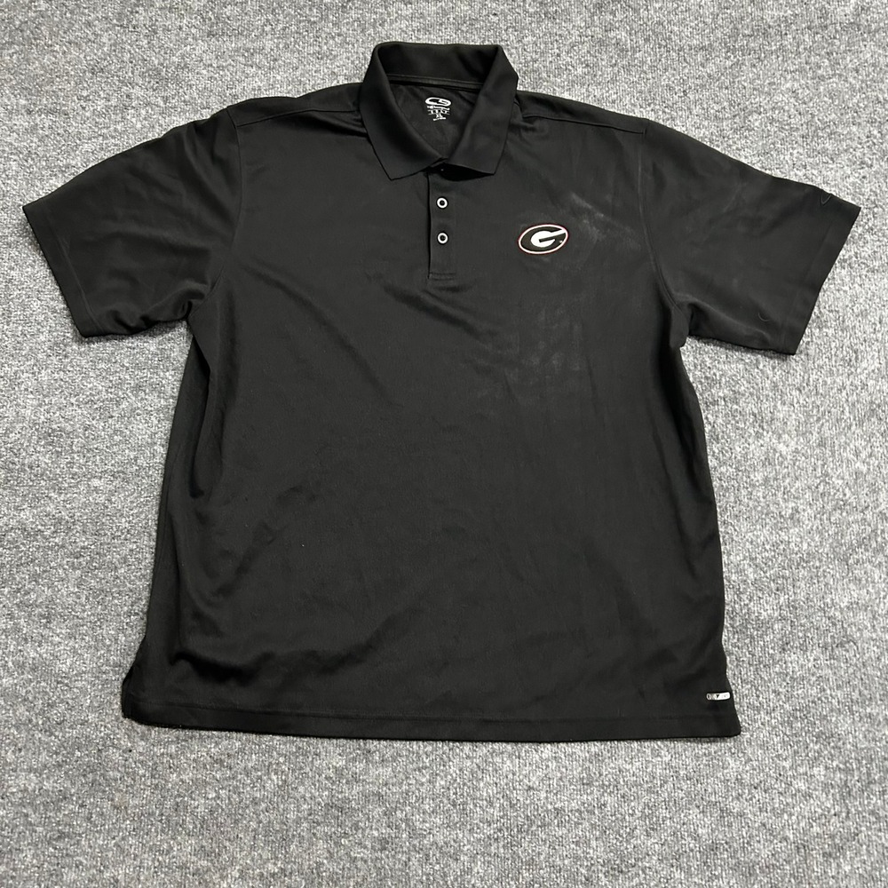 C9 by Champion Polo Mens XL Black Georgia Bulldogs Golf Short Sleeve Athletic